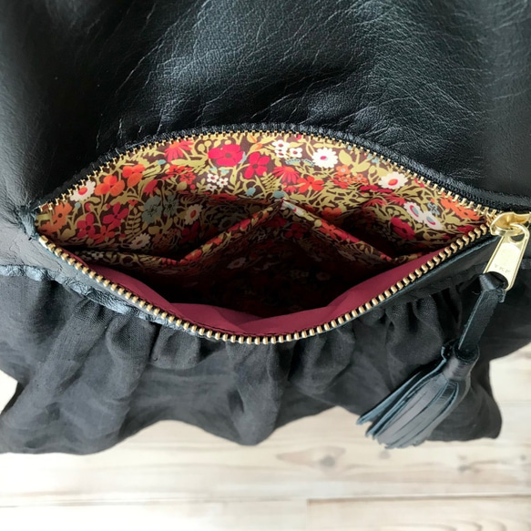 送料無料＊軽量＊大容量＊本革とリネンのトートバッグ＊裏地はリバティ 英国デザイン牛革かばんValise トートIII レーシンググリーン FKP1514224244(11700円)