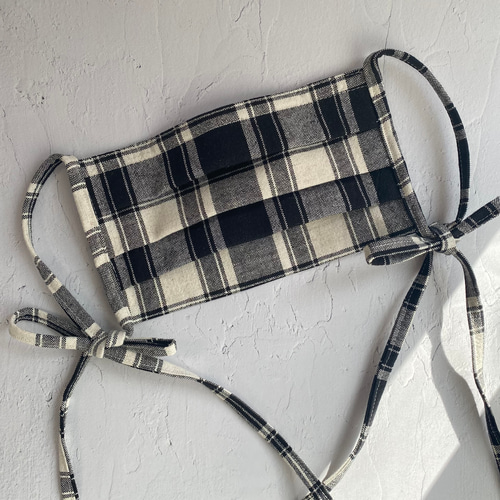 シリーズ累計300枚突破♡】ブラック×ホワイトマスク チェックマスク  