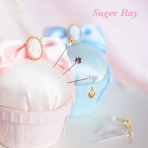 ピンクッション(針山)&デザインピンset＊Pink その他雑貨 jun 通販