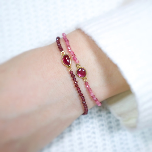 14kgf＊ロードライトガーネット花冠のブレスレット