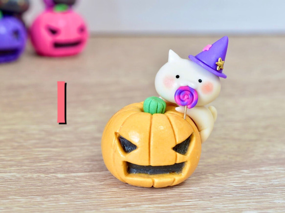 ハロウィン★ジャックランタン　【シングルタイプ】ガラスドーム入猫の置物 9枚目の画像