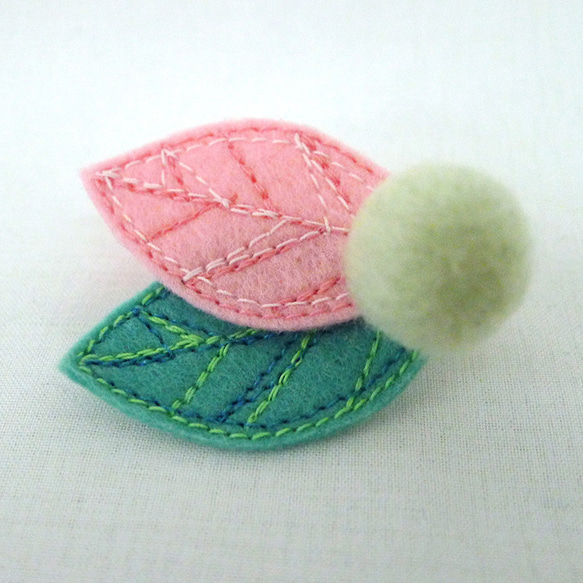 Pin Badge : Leaves Pink No.1 第1張的照片