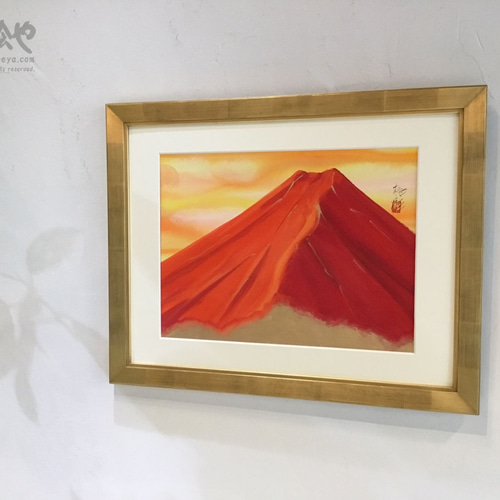 楽天市場】絵画 額装油絵 油絵 肉筆絵画 F4 「開運吉祥 赤富士