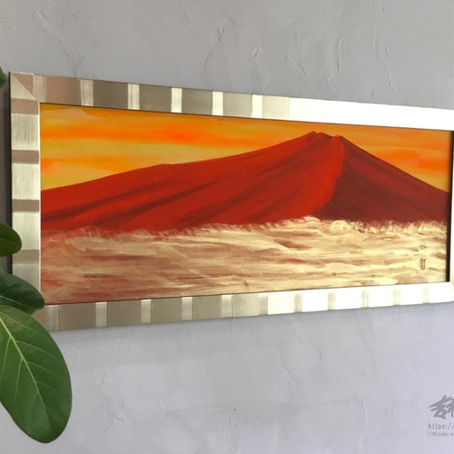 ◆総手描き◆縁起吉祥◆赤富士 ◆ ◇総手描き◇縁起吉祥◇赤富士 ◇