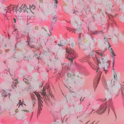 お部屋が明るい雰囲気になる⭐︎縁起の良い手描き原画 「吉祥桜花赤富士Ⅱ」 Lサイズ(大衣) 4枚目の画像