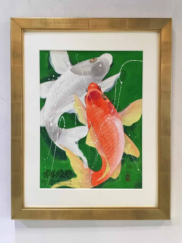 夫婦鯉の飾り絵皿 販売