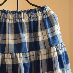 ✂　綿麻素材の切り替えスカート　…♪ 2枚目の画像