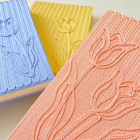 コード刺繍御朱印帳 TSUNAGU チューリップ 花柄 綿 蛇腹 日本製 刺繍