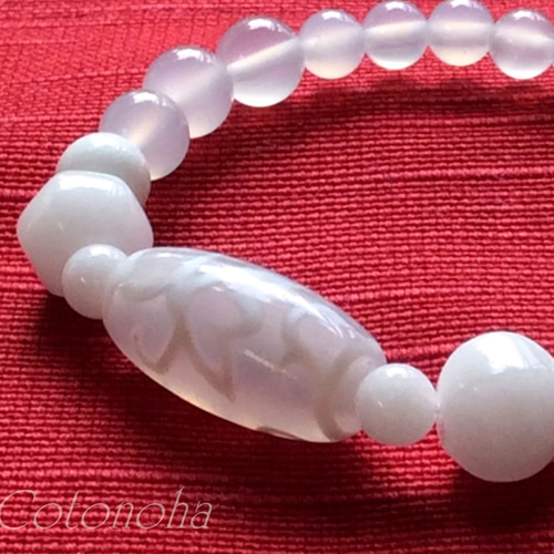 朱砂入り!! 白・水蓮花天珠 おまとめ