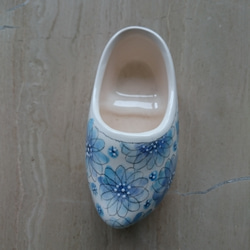 陶器の木靴？  ブルーの花 2枚目の画像