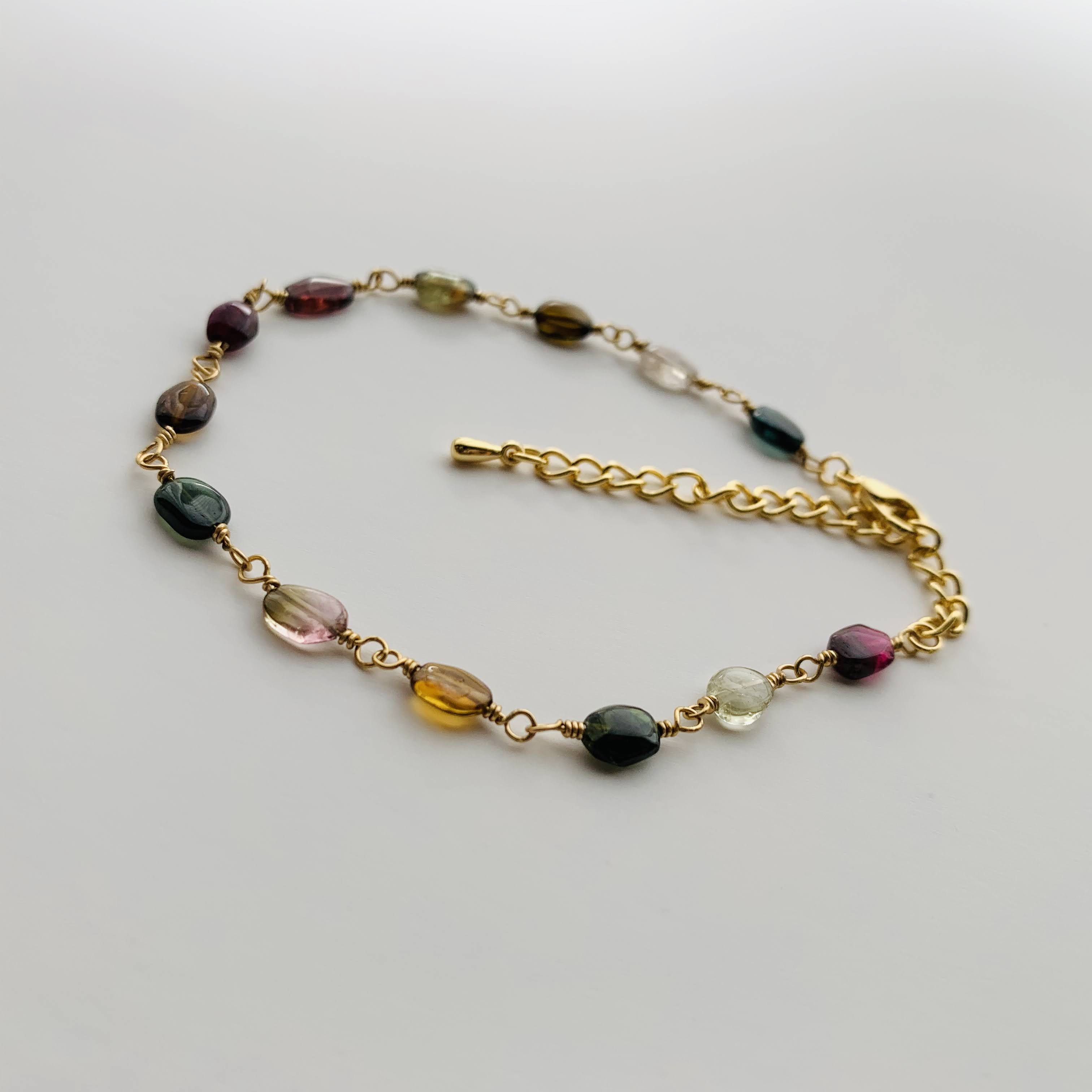 白妙◆マルチカラートルマリンブレスレット✧14kgf 2本限定】 トルマリン マルチカラー ブレスレット 高品質 14kgf