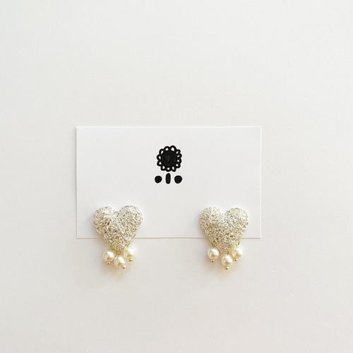 ☆シルバー☆針金ハートパールピアス / イヤリング ピアス