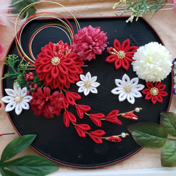 摘まみ細工髪飾り　　再販受付 摘まみ細工髪飾り 再販受付 髪飾り かんざし 成人式 つまみ細工 夏新作