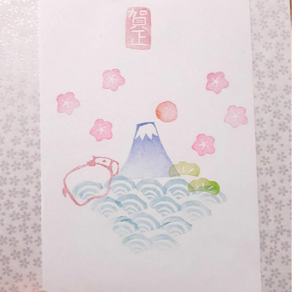 お正月シンプル　富士山の消しゴムはんこ 2枚目の画像
