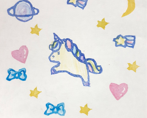 ユニコーン スタンプ 消しゴムはんこ × 消しゴムはんこ ラバースタンプ 消しゴムスタンプ つぶあん ユニコーン