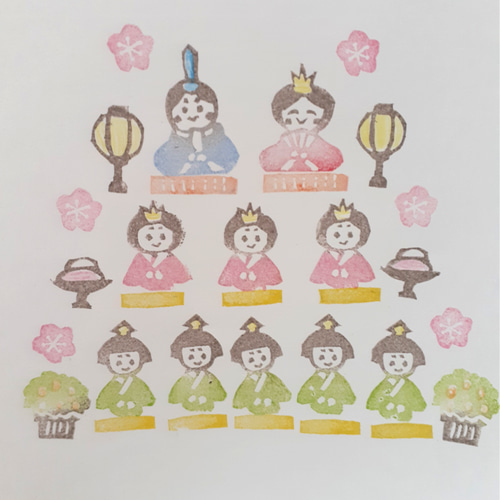 消しゴム はんこ ひなまつり ひなだん フルセット eraser stamps