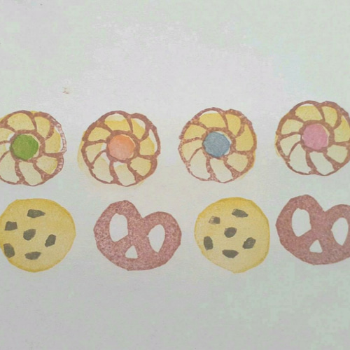 消しゴムはんこ No.285 クリームサンドクッキー 消しゴムはんこ No.285 クリームサンドクッキー