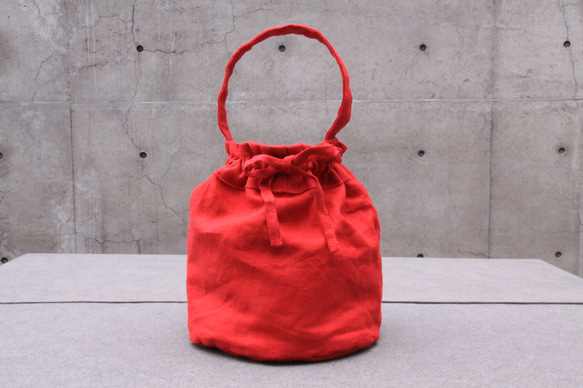 wrapping bucket bag【ベリーレッド】 1枚目の画像