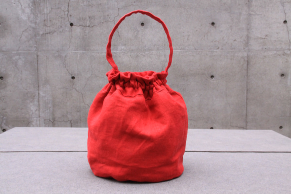 wrapping bucket bag【ベリーレッド】 3枚目の画像