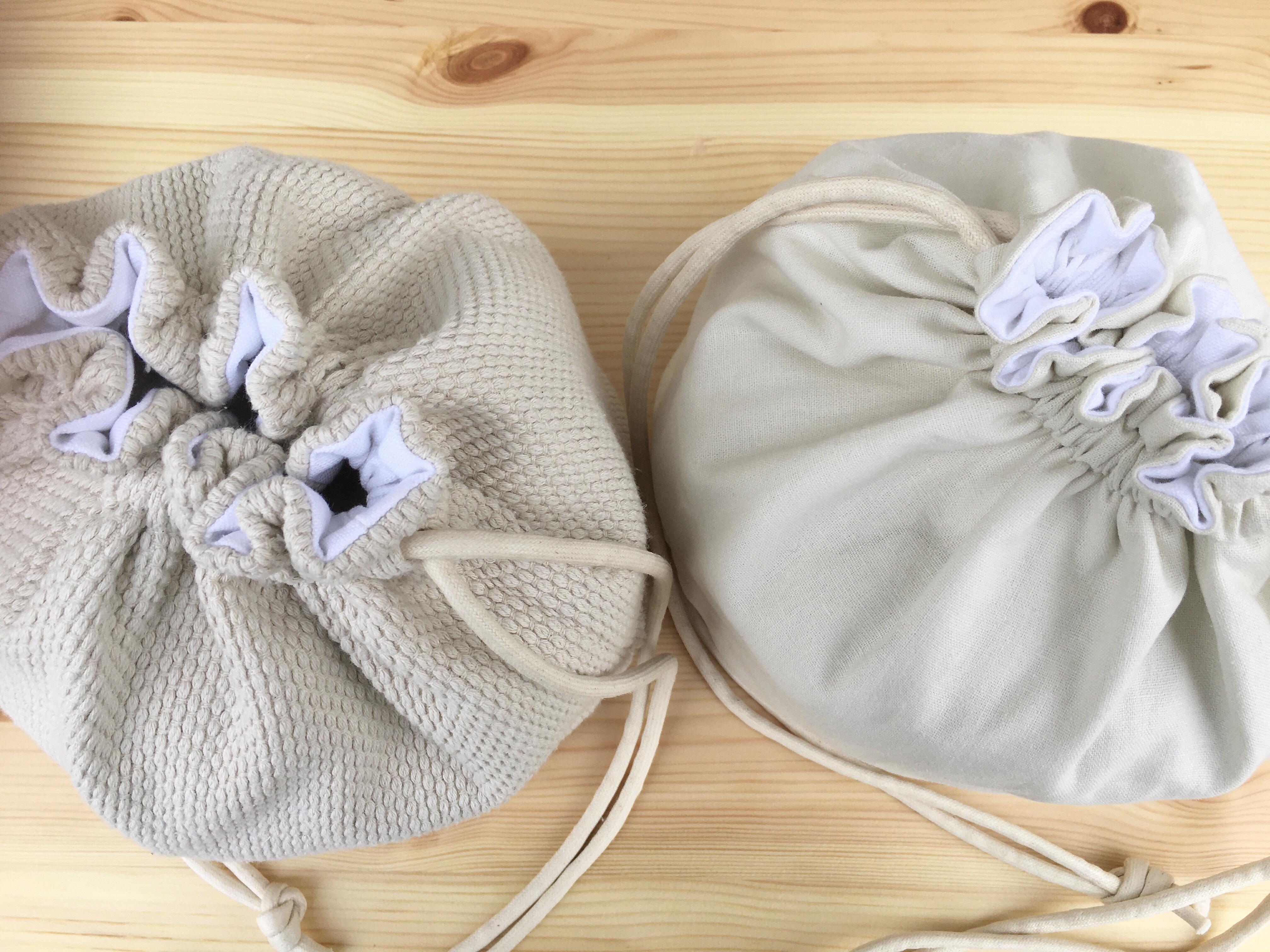 kinchaku bag【リネンオフホワイト】｜詳細画像