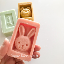 【ソープカービング】ローズの香りの石けんのウサギさんは可愛すぎ！　喜ばれるプレゼント！ありきたりではない石鹸彫刻　誕生日 7枚目の画像