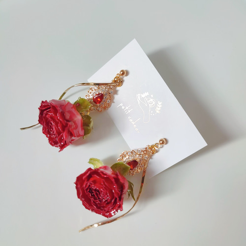 ジルコニア 薔薇ピアス ピアス（その他） ぷちかどー 通販