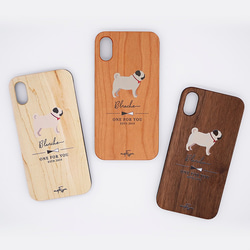 【名入れ可能】パグ フォーン(Simple) 木製iPhoneケース 7枚目の画像