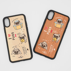 [可刻名字] Pug Fawn (Yurukawa Mix) 減震型木質 iPhone 保護殼 第6張的照片