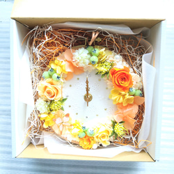 ❋ビタミンカラー花時計❋　刺繍枠　リース型 6枚目の画像