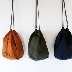 Draw string bag <L navy(ネイビー)>　巾着バッグ 1枚目の画像