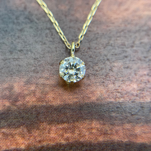 ひとつぶダイヤ～ K18YG 0.15ct ダイヤモンド ネックレス