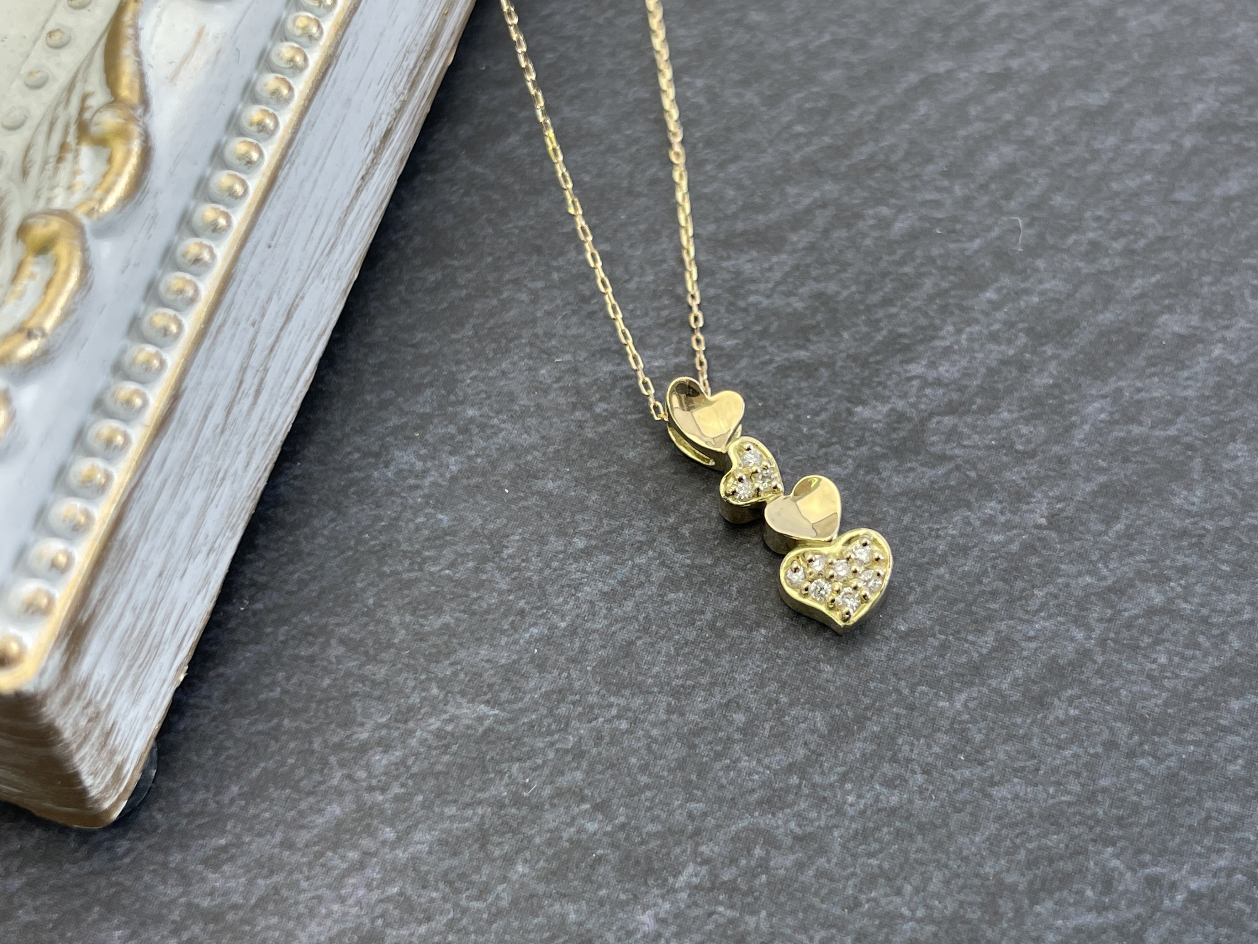 ～つむつむハート～  No.2650  K18YG  ダイヤモンド  ペンダントネックレス
