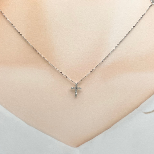 ミニクロス～ No.2814 PT/K18YG/PG ダイヤモンド ペンダントネックレス  