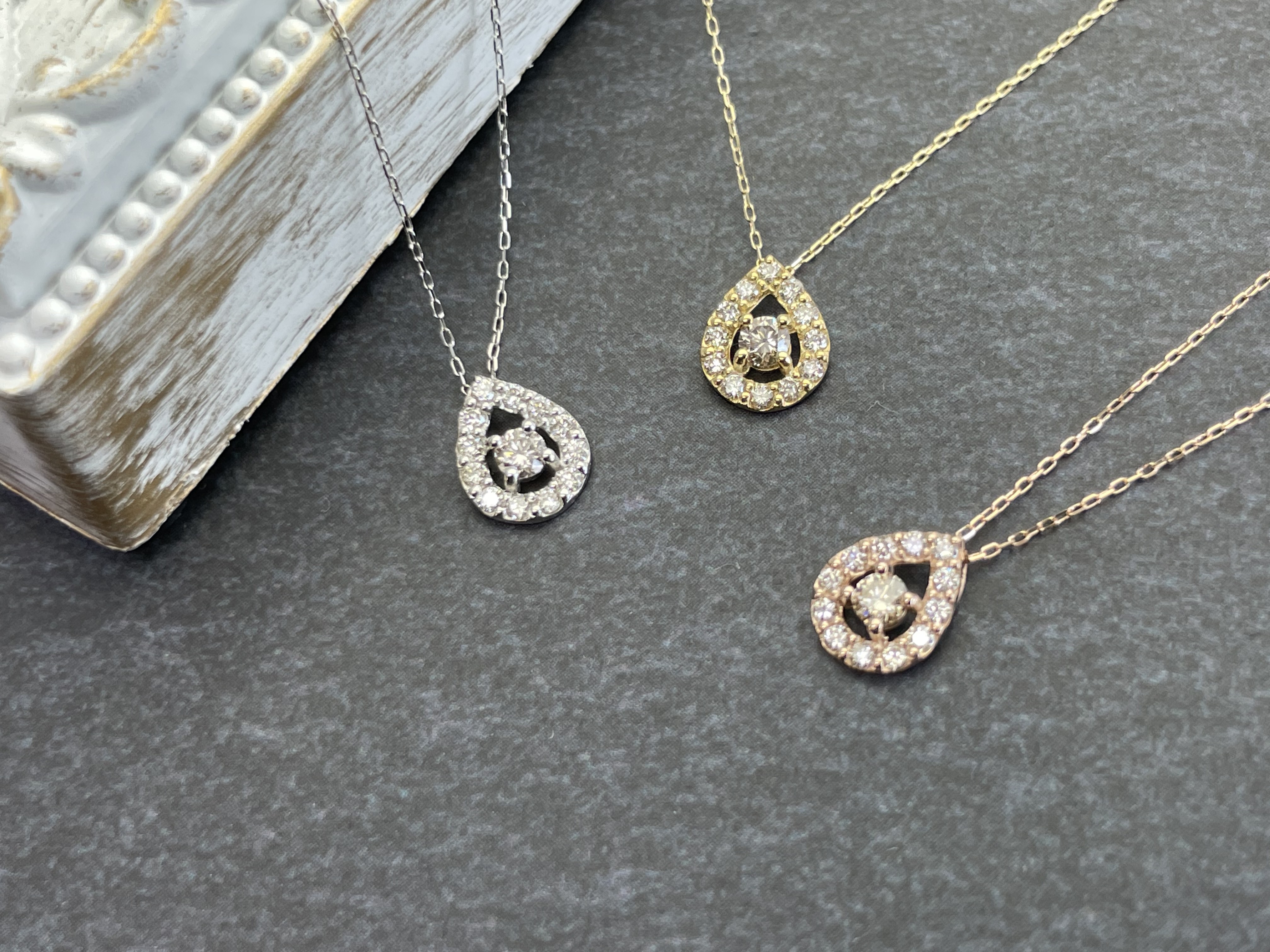 ～Shizuku～  No.3028  PT/K18YG/PG  ダイヤモンド  ペンダントネックレス