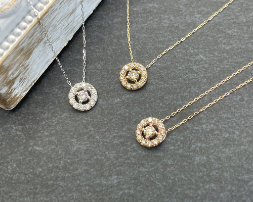 Maru～ No.3022 PT/K18YG/PG ダイヤモンド ペンダントネックレス  