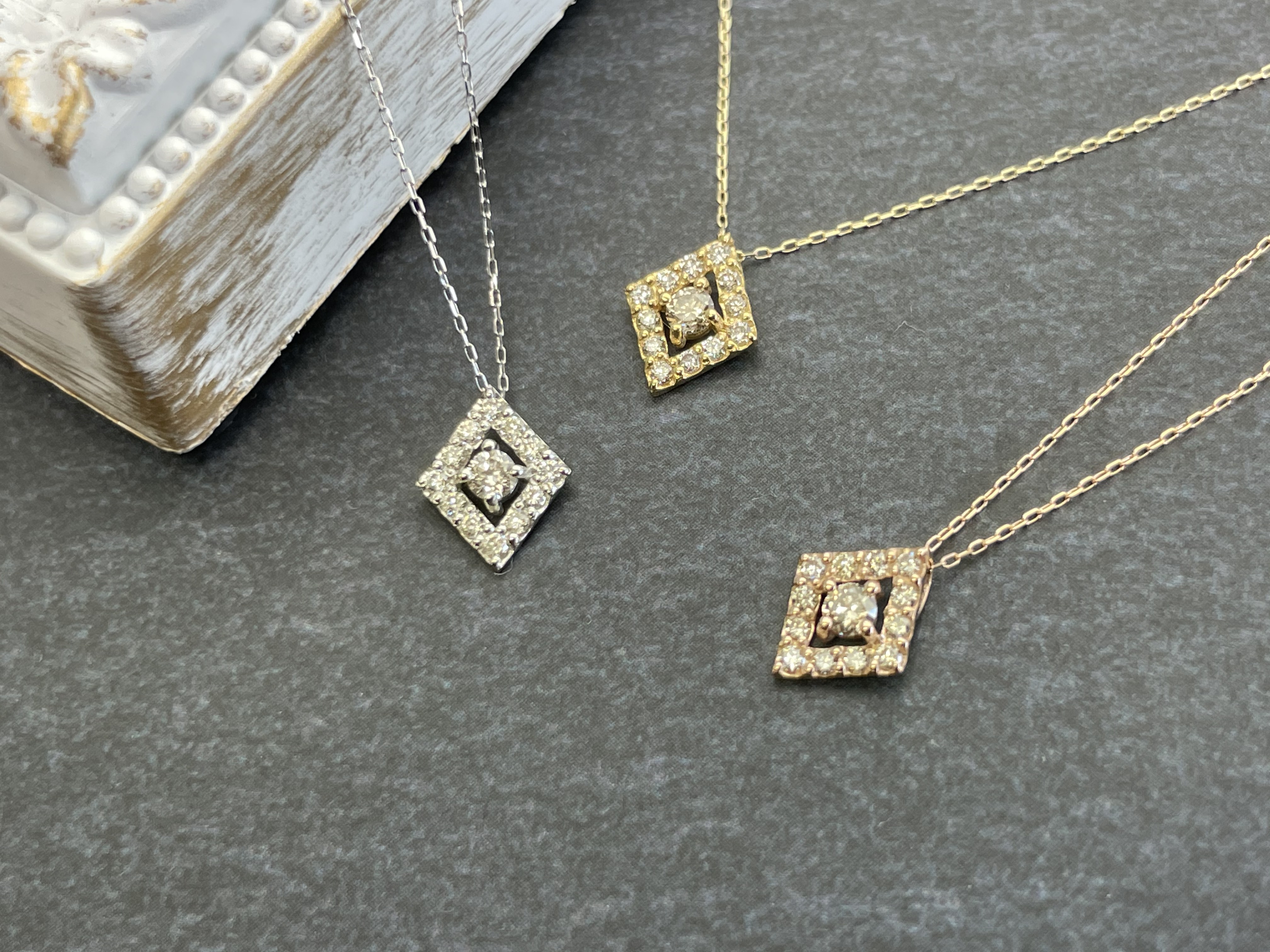 ～Hishi～  No3025  PT/K18YG/PG  ダイヤモンド  ペンダントネックレス