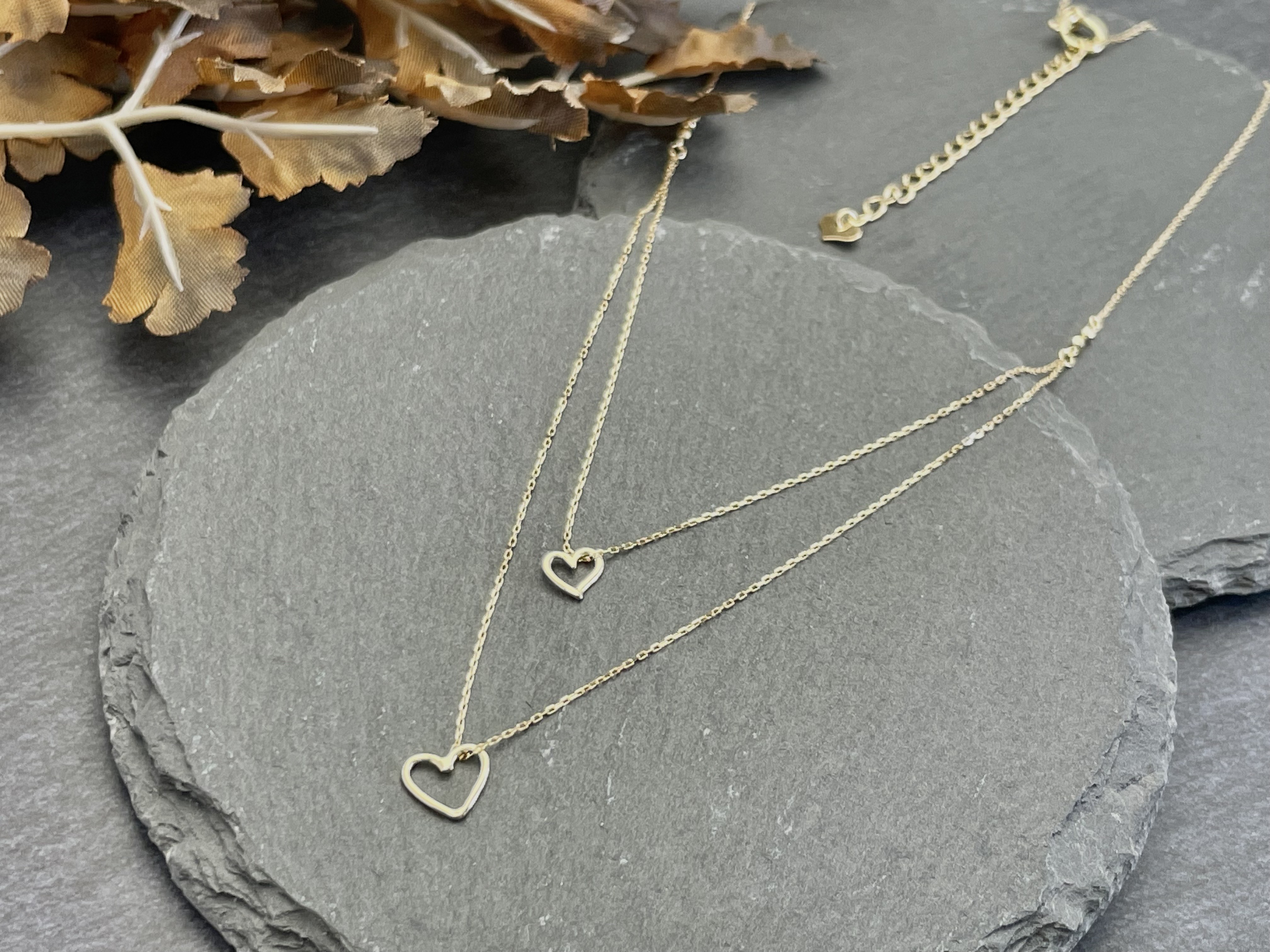 ～ハートダブルネックレス～ No.3121 K18YG ネックレス