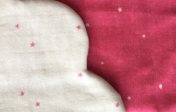 ♡小さな星とチェック柄のリバーシブルスタイ♡ピンク♡ 4枚目の画像
