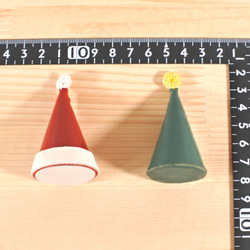 クリスマスなリングホルダー/リングスタンド　本革製　クリスマスツリー/サンタ帽 10枚目の画像