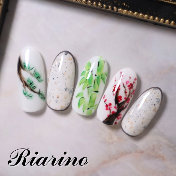 16日まで値下げ　ネイルチップ　和柄　和紙 手書きの和柄ネイルチップ ネイルチップ（つけ爪） 田中綾音 通販