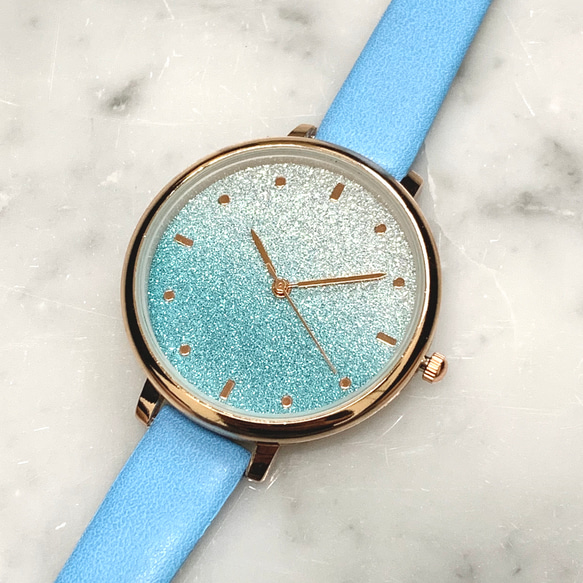 閉店セール 50% OFF】キラキラ文字盤 レディース レザーウォッチ