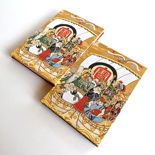 1冊限定】高級金襴御朱印帳 B5サイズ 縦型 18x26 『七福神宝船