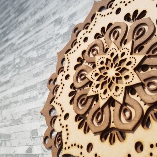 マンダラ 木製壁掛けインテリア/ハンドメイド 曼荼羅（大）木製 壁飾り 壁掛け インテリア 幾何柄 マンダラ ウォール