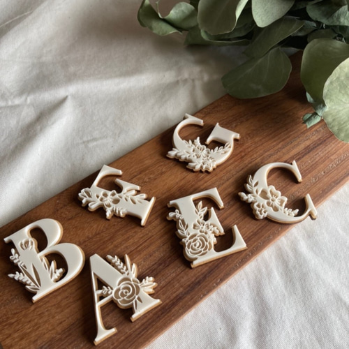 フラワーアルファベット(小)】イニシャル/ウエディング/看板