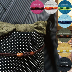 成人式 花柄帯セット（帯、帯揚げ、帯締め、飾り襟） 成人式 花柄帯セット（帯、帯揚げ、帯締め、飾り襟）