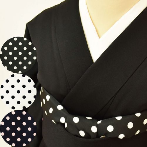 洗える帯揚げ 定番で可愛いです!高級化繊【水玉ドット柄 洗える帯揚げ 定番で可愛いです!高級化繊【水玉ドット柄