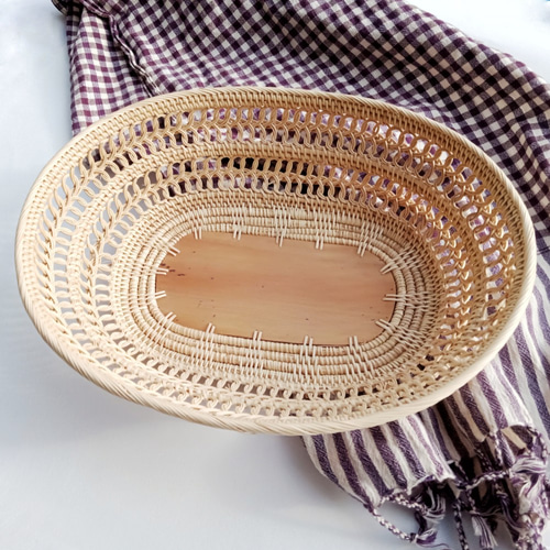 SALE ラタン（藤）バスケット／手編み／ナチュラル／かご・アジアン