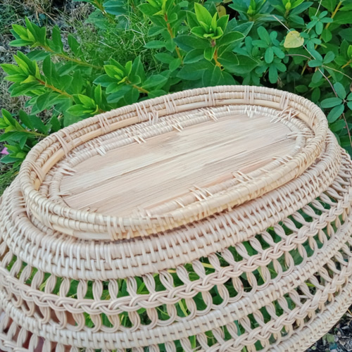 SALE ラタン（藤）バスケット／手編み／ナチュラル／かご・アジアン