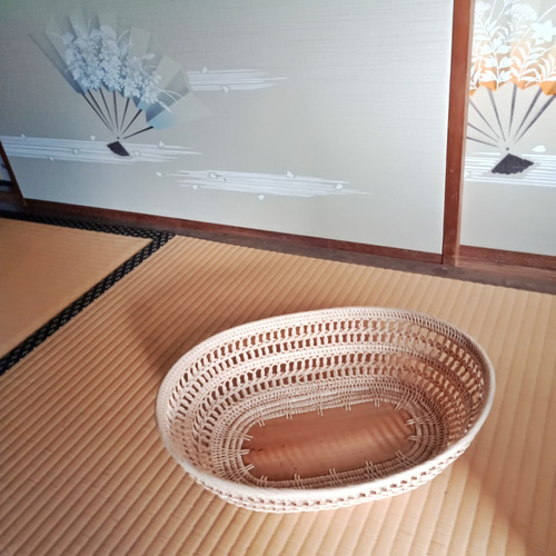 SALE ラタン（藤）バスケット／手編み／ナチュラル／かご・アジアン