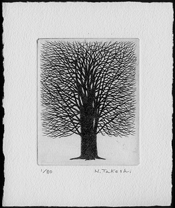 一本の樹/ 銅版画（額あり） 3枚目の画像